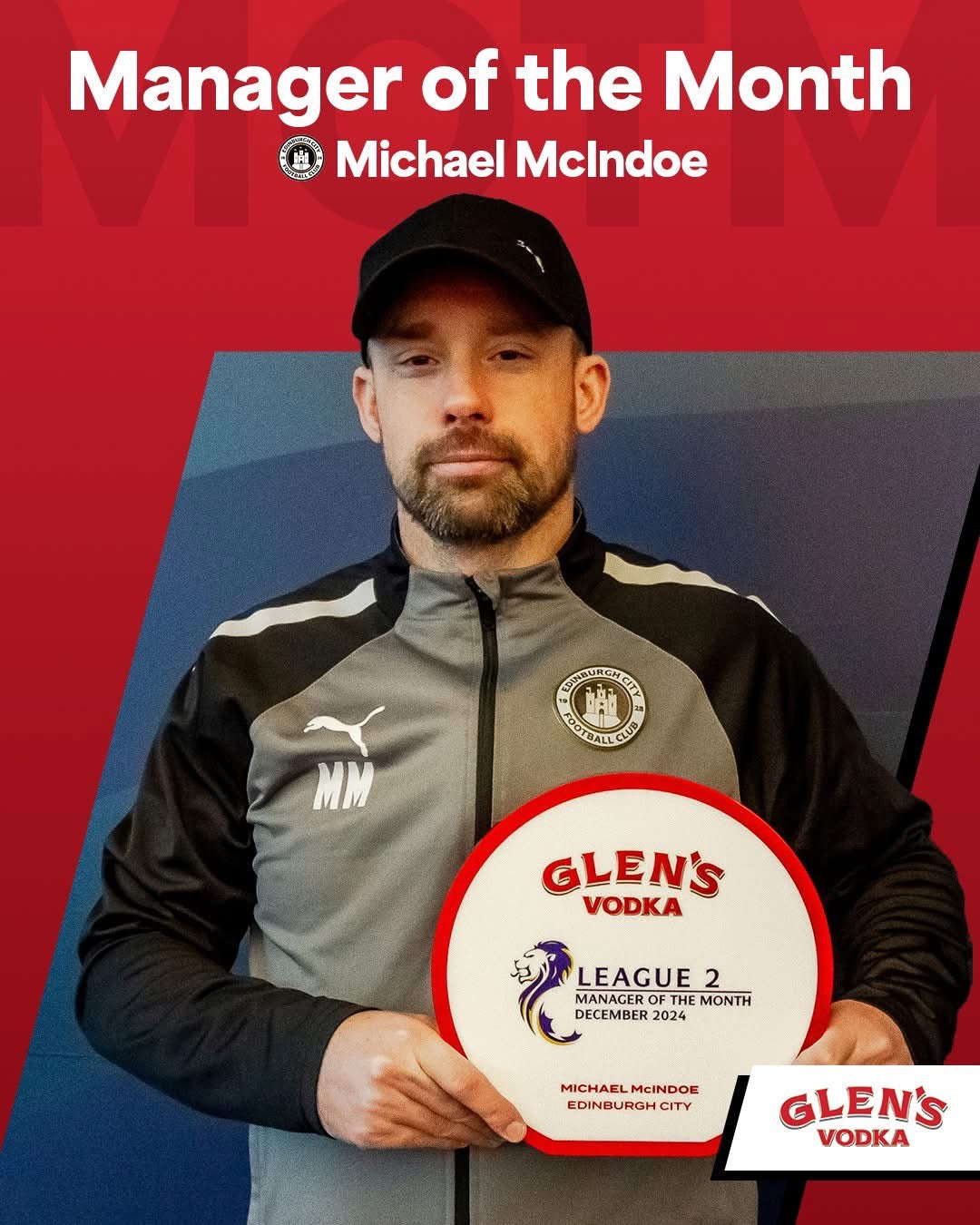 Michael McIndoe Named League Two Manager of the Month for December 2024